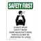 Signmission OSHA Sign, Always Wear W/ Symbol, 10in X 7in Rigid Plastic, 7" W, 10" H, Portrait OS-SF-P-710-V-11028 - alternate 1